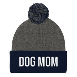 DOG MOM Pom Pom Beanie Hat