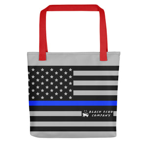 Thin Blue Line Flag Tote Bag - Gray